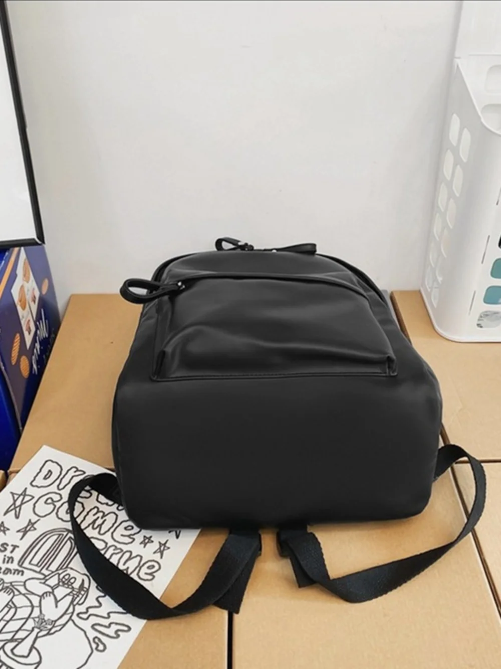 Men's Black Tactical Backpack with Buckle Straps